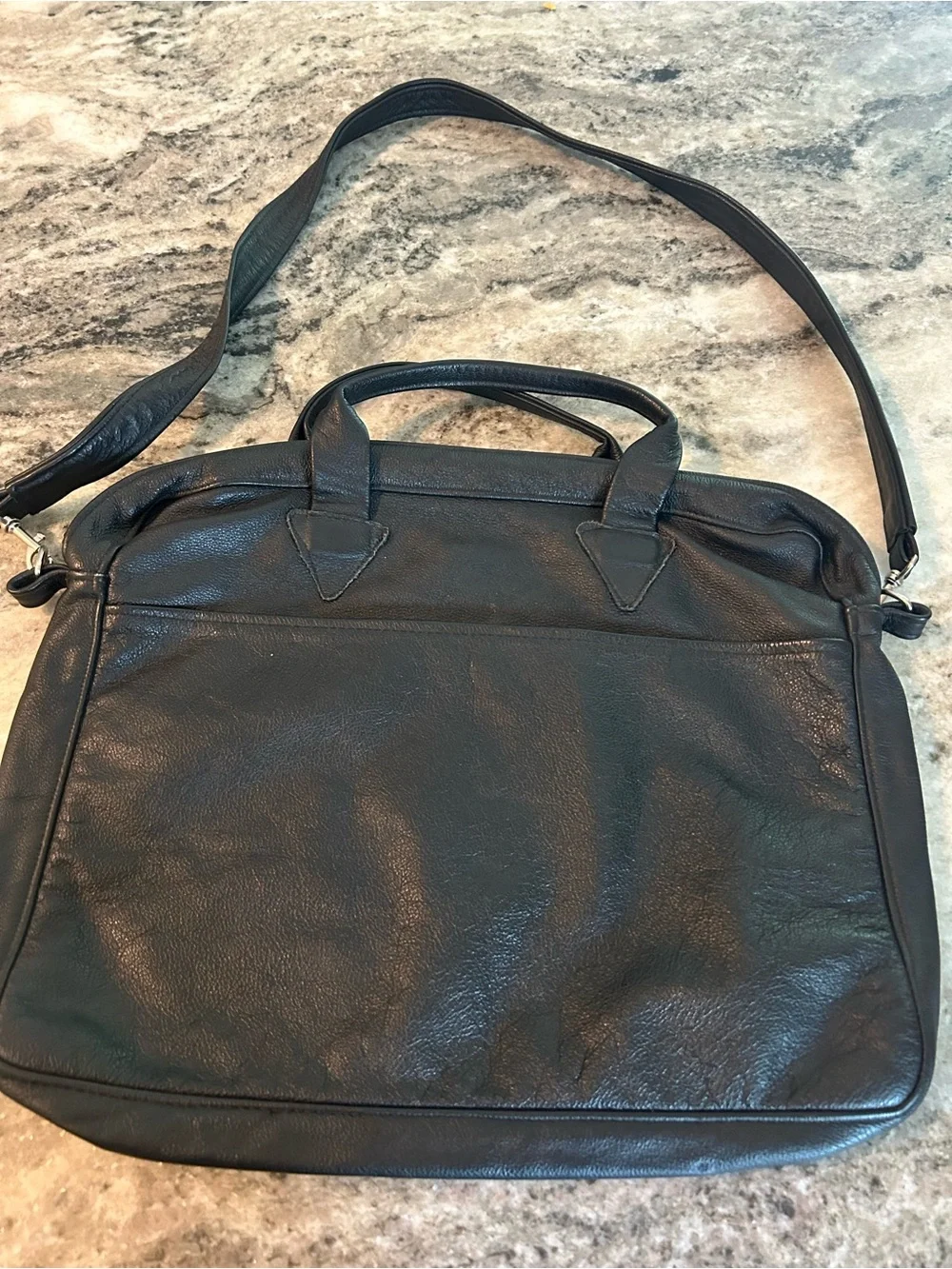 Deerfield leather made in usa Classic Black Leather Men’s Briefcase Bag
